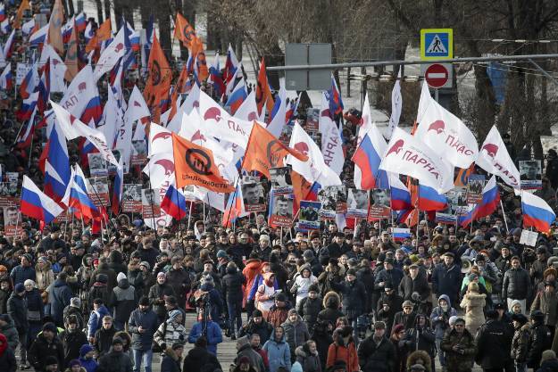 راهپیمایی در روسیه با شعار 