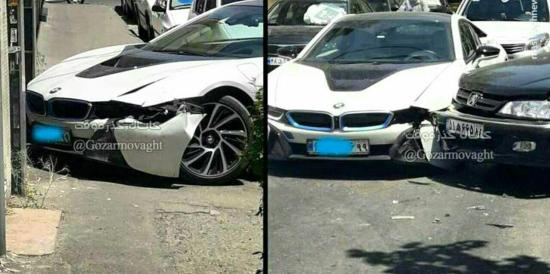 تصادف پژو پارس با BMW i8 میلیاردی +عکس